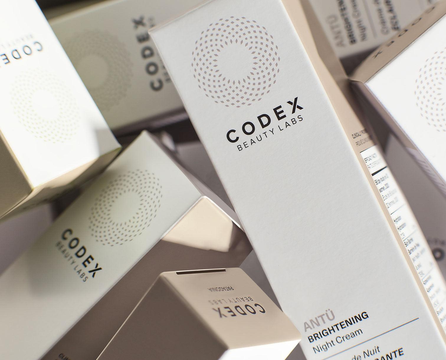 Image of multiple Codex Beauty Labs Antu product in cardboard box packaging