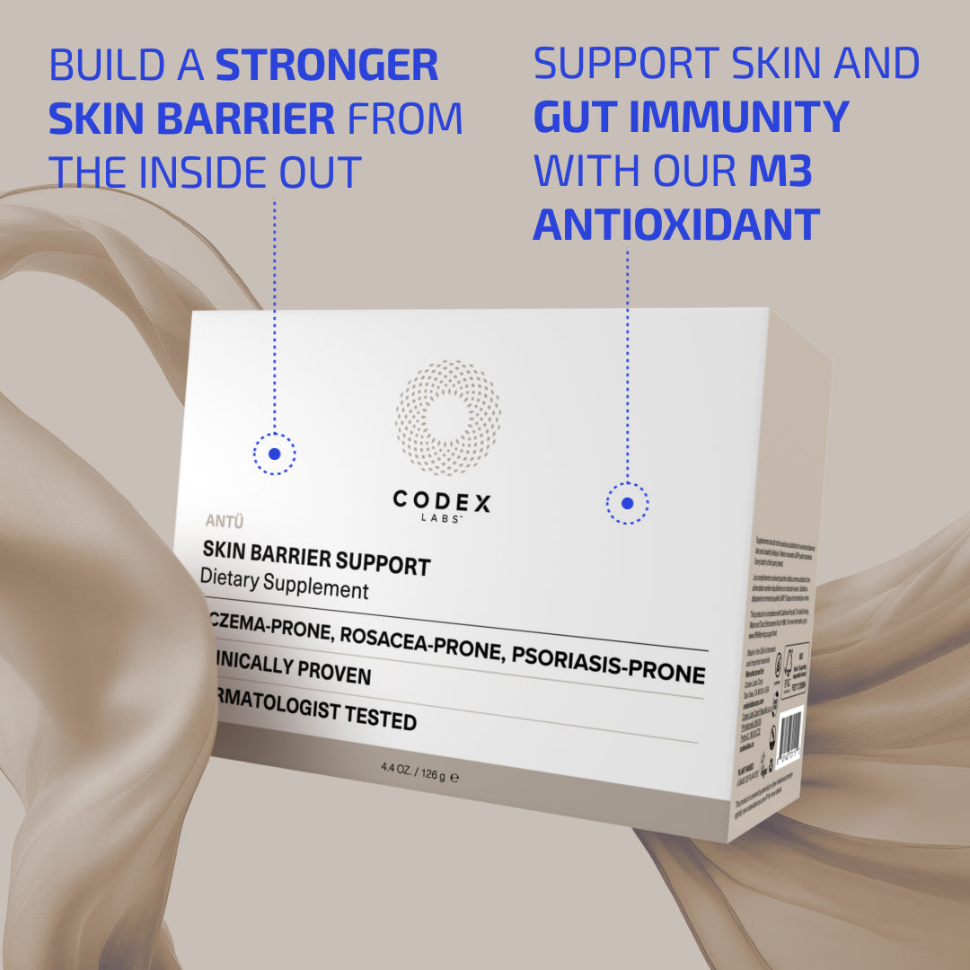 Antu Skin Longevity Protocol - Skin Barrier L-histidine supplement & M3 Antioxidant Serum (Age: 30-60+)