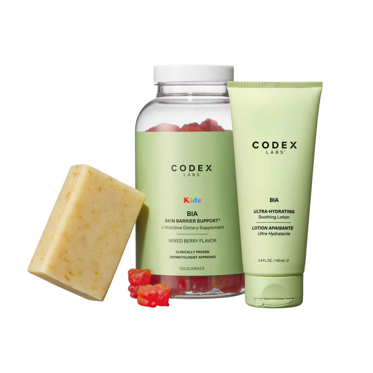 Kids Eczema & Flare Relief - 30-Day Skin Barrier Protocol: Glycerin Soap, Lotion & L-histidine Supplement  (Age: 4-12)