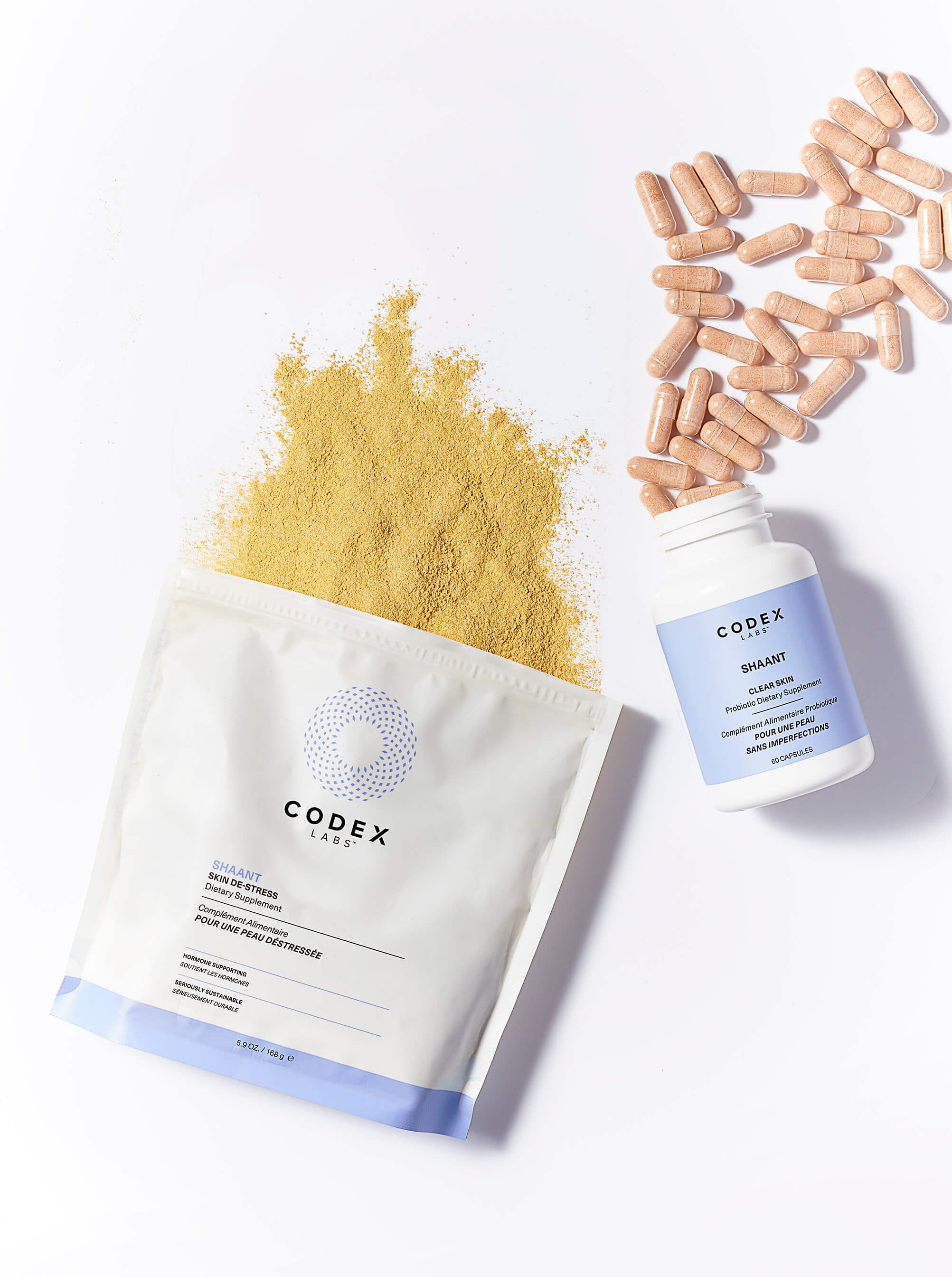 Image of supplements in their packaging on white background.